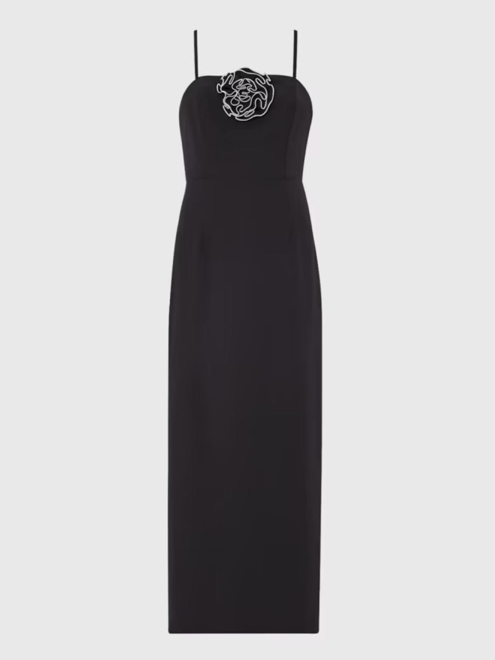 MILLY Allison Rosette Embellished Midi Dress in Black